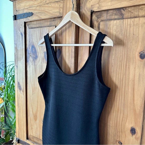 Seductions Black Bandage Dress Little Black Bodycon Dress with SIde Slit - Large - Picture 6 of 13